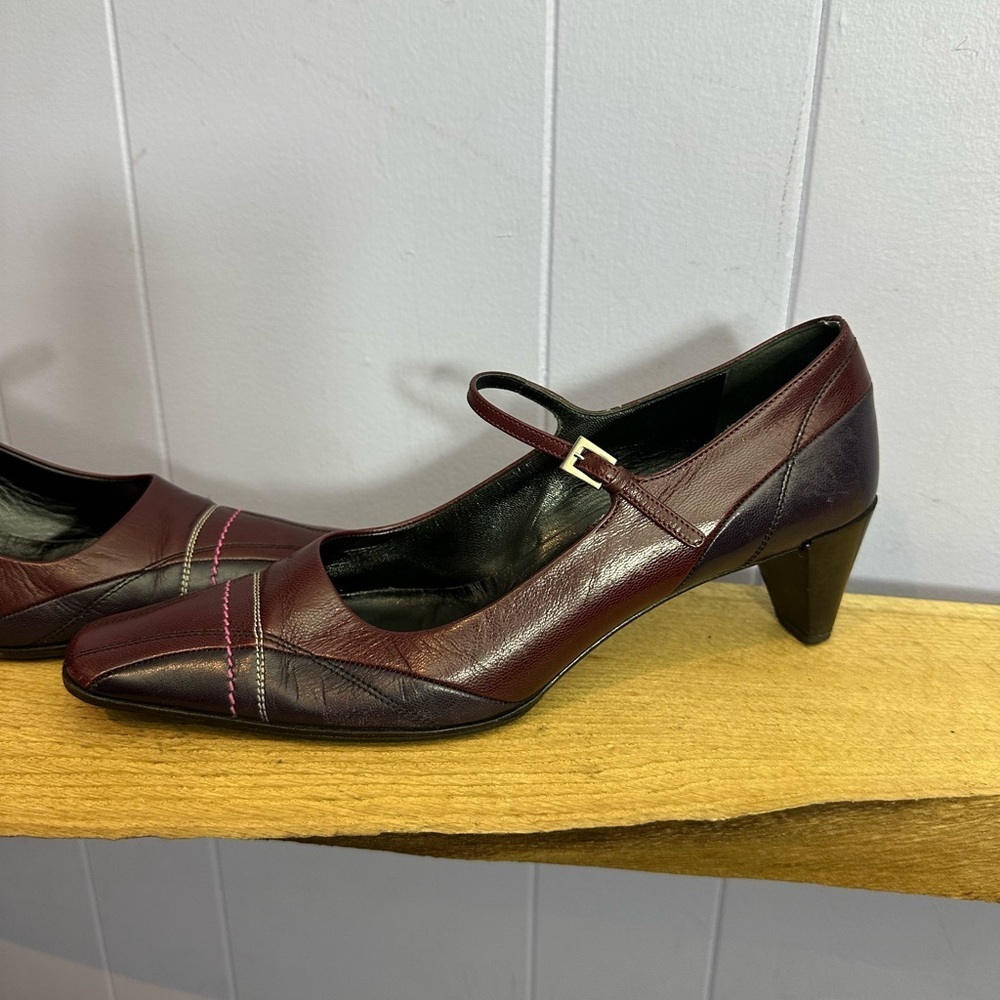 Prada Burgundy Mary Jane Heels - Picture 3 of 11